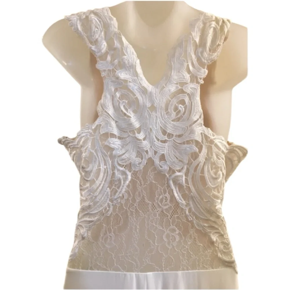 Mignon Sexy Lace White Nude Formal Dress - Picture 15 of 16